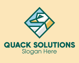 Duck - Geometric Duck Diamond logo design