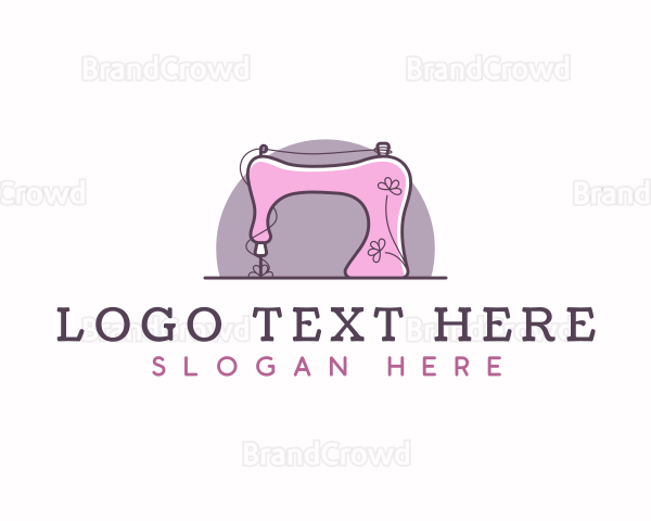 Floral Sewing Machine Logo