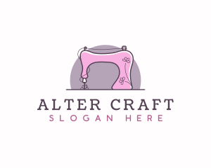 Floral Sewing Machine logo design