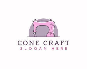 Floral Sewing Machine logo design