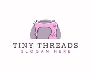 Floral Sewing Machine logo design