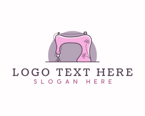 Couture - Floral Sewing Machine logo design