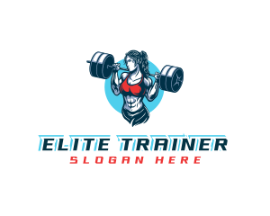 Sexy Bodybuilding Gym Coach logo design