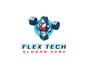 Flex - Sexy Bodybuilding Gym logo design