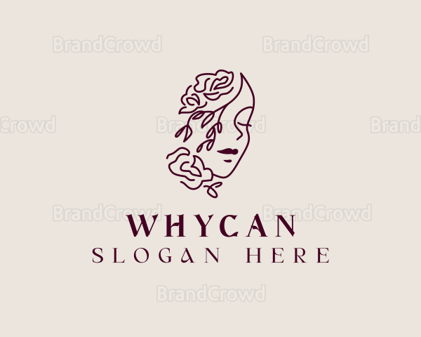 Woman Floral Beauty Logo