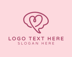 Mental - Mental Health Heart Brain logo design