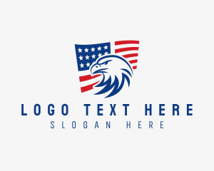 America - American Flag Eagle logo design