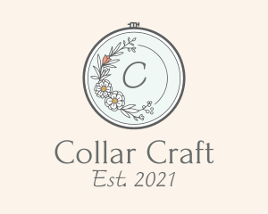 Floral Wreath Embroidery logo design