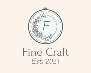 Floral Wreath Embroidery logo design