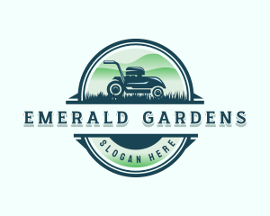 Lawn Mower Gardening logo design