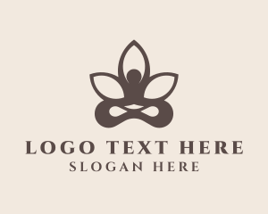 Yogi - Meditation Human Lotus logo design