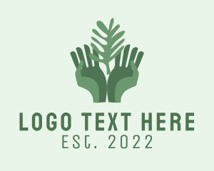 Hand Gesture - Green Hand Gardening logo design