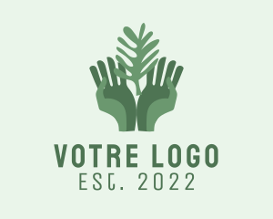 Environment Friendly - Green Hand Gardening logo design