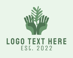 Environment Friendly - Green Hand Gardening logo design