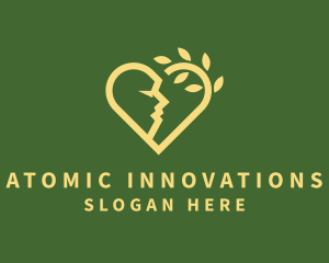 Eco Heart Face logo design