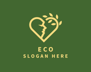 Eco Heart Face logo design