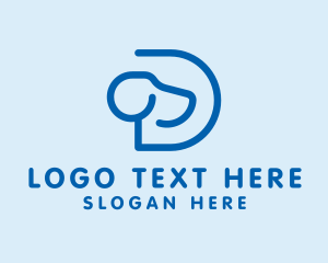 Blue Dog Letter D  Logo