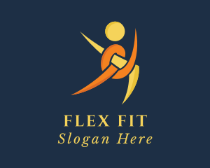 Stretching - Human Fitness Coach logo design