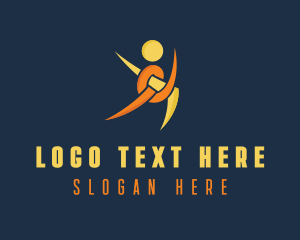 Gym - Human Fitness Coach logo design