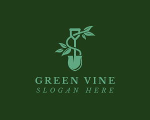 Vine Planting Garden Shovel logo design