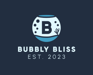 Fishbowl Bubble Water Aquarium  logo design