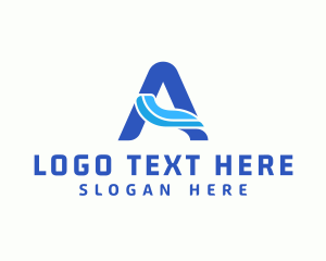 App - Line Flow Letter A logo design