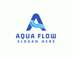 Line Flow Letter A logo design