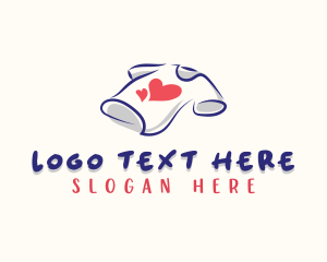 Laundry - Heart Shirt Apparel logo design