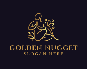 Golden Human Meditation  logo design