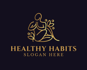 Golden Human Meditation  logo design