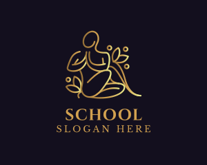 Yogi - Golden Human Meditation logo design