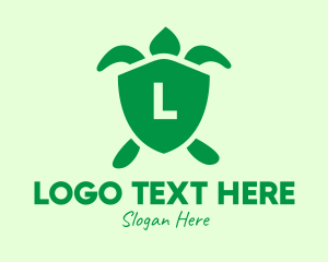 Tortoise - Green Turtle Shield Lettermark logo design