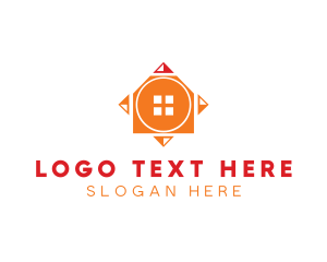 Orange House - Geometric House Property logo design