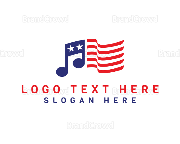 USA Flag Note Logo