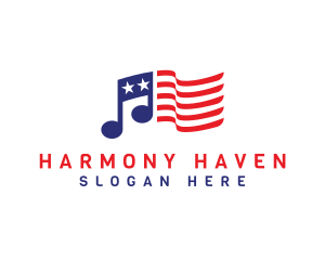 Composer - USA Flag Note logo design