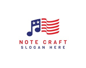 Note - USA Flag Note logo design