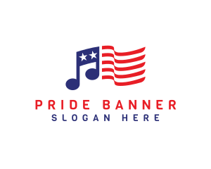 USA Flag Note logo design