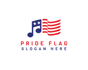 Flag - USA Flag Note logo design