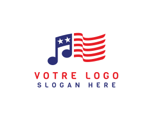 Music Conductor - USA Flag Note logo design