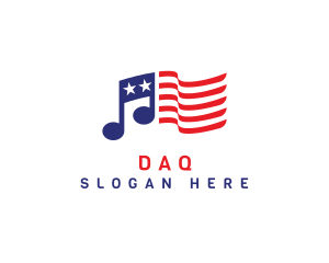 Music School - USA Flag Note logo design