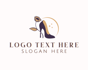 Heels - Floral Stiletto Heels logo design