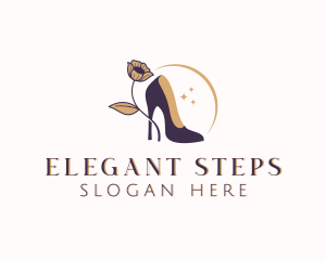 Floral Stiletto Heels logo design