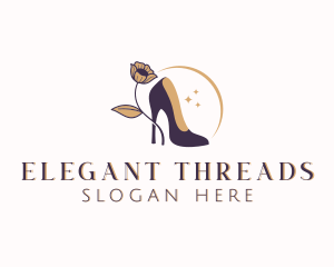 Floral Stiletto Heels logo design