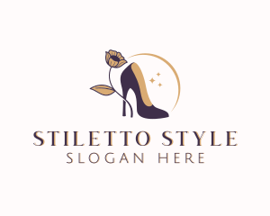 Stiletto - Floral Stiletto Heels logo design