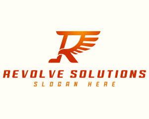 Business Eagle Wing Letter R logo design