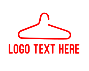 Fashion Store - Red Clothes Hanger logo design