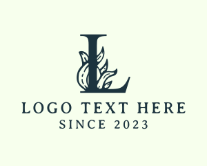 Leaf - Garden Plant Letter L logo design