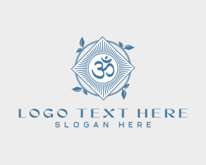 Meditation - Hinduism Yoga Om logo design