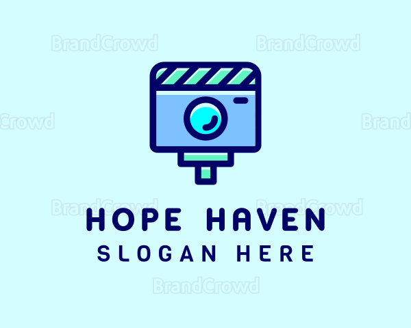 Blue Clapperboard Camera Logo