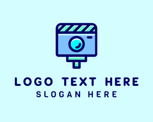 Videography - Blue Clapperboard Camera logo design